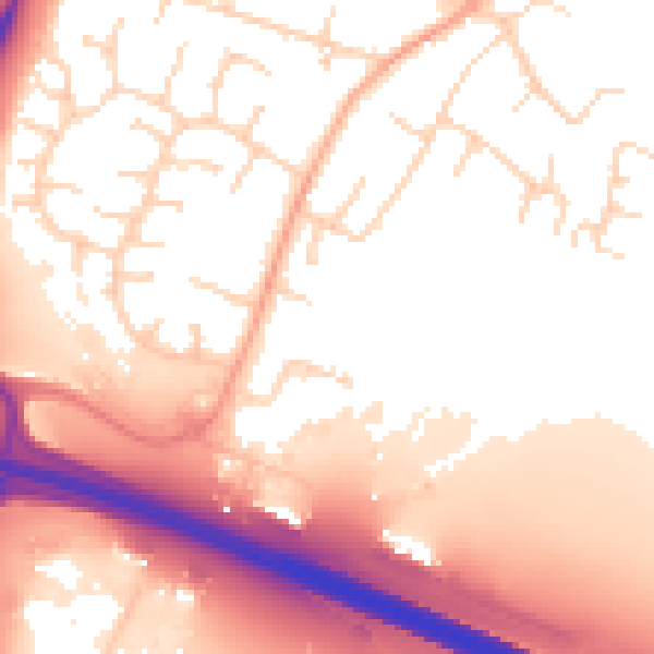 Daytime road noise heatmap for CB24 6WR