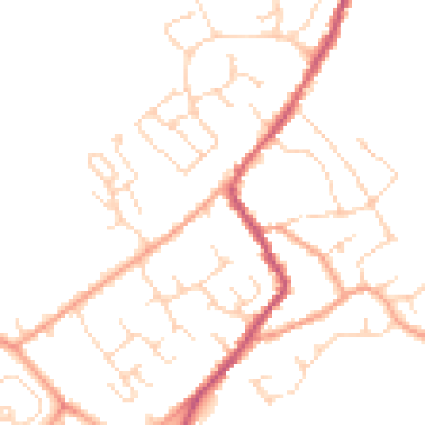 Daytime road noise heatmap for CB24 8UU