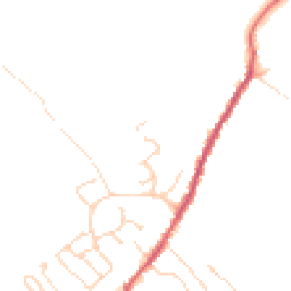 Daytime road noise heatmap for CB24 8XG