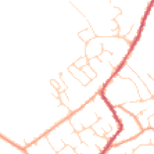 Daytime road noise heatmap for CB24 8XY