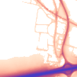 Daytime road noise heatmap for CB24 9AJ