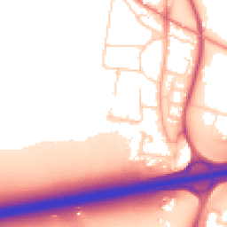 Daytime road noise heatmap for CB24 9AP