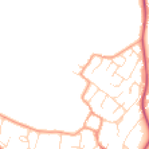 Daytime road noise heatmap for CB24 9HU