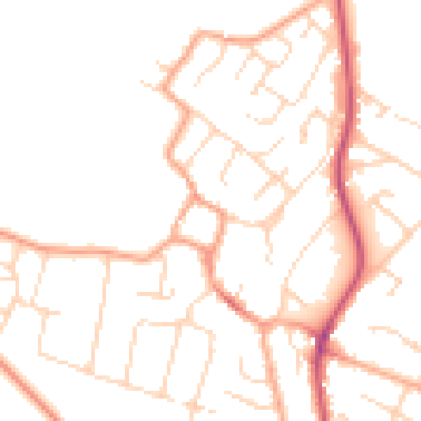 Daytime road noise heatmap for CB24 9JG