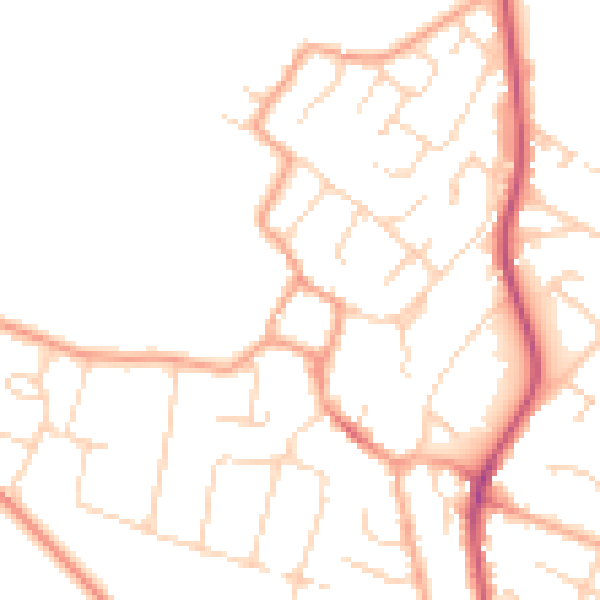 Daytime road noise heatmap for CB24 9JQ