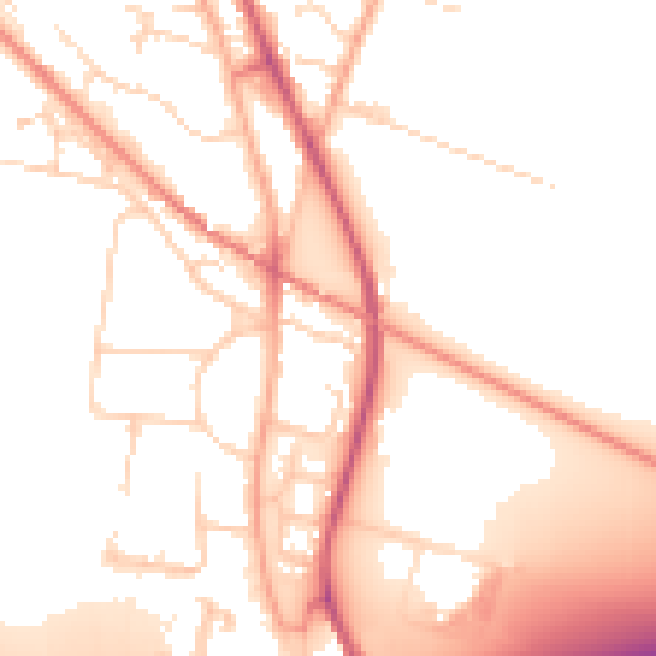 Daytime road noise heatmap for CB24 9NT