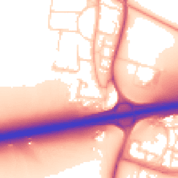 Daytime road noise heatmap for CB24 9PS