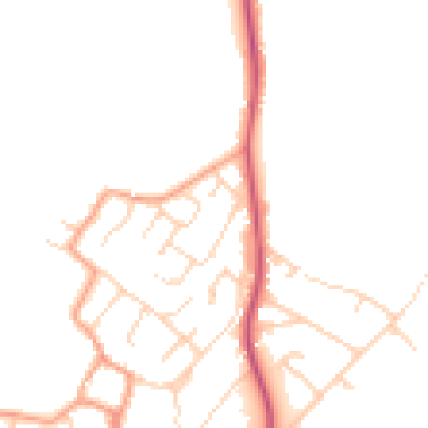 Daytime road noise heatmap for CB24 9YA