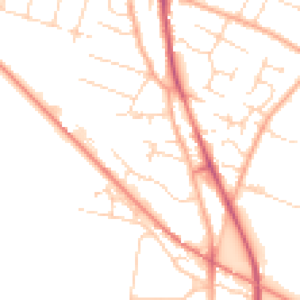 Daytime road noise heatmap for CB24 9YR