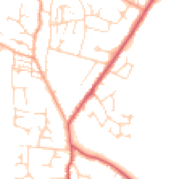 Daytime road noise heatmap for CB25 0AA