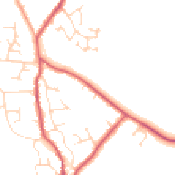 Daytime road noise heatmap for CB25 0AE