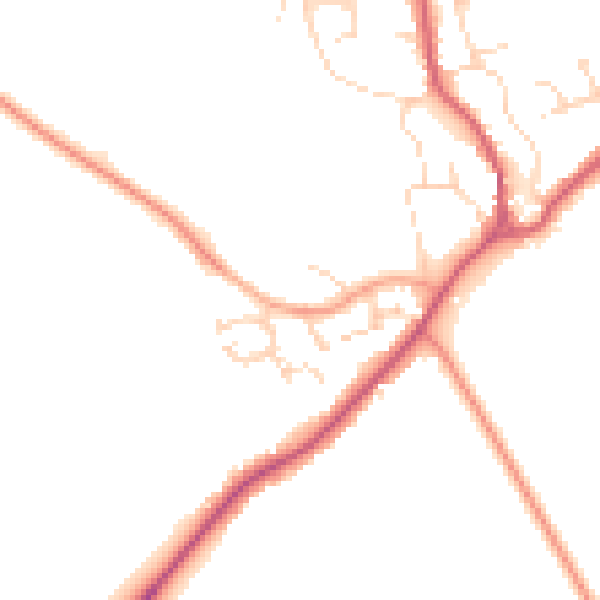 Daytime road noise heatmap for CB25 0AH