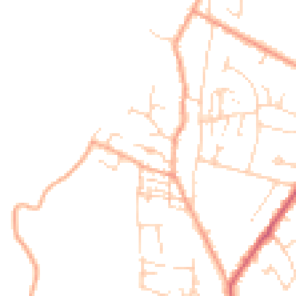 Daytime road noise heatmap for CB25 0AJ