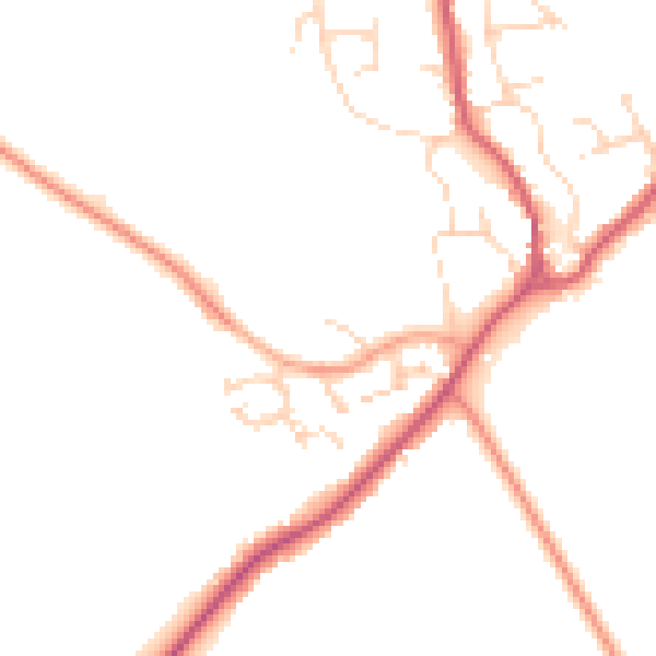 Daytime road noise heatmap for CB25 0AL