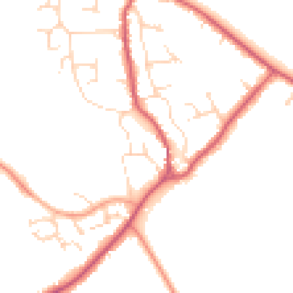 Daytime road noise heatmap for CB25 0AQ