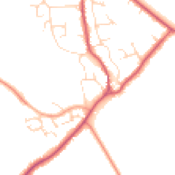 Daytime road noise heatmap for CB25 0AR