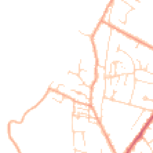 Daytime road noise heatmap for CB25 0AY