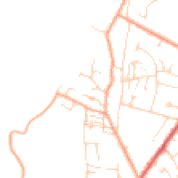 Daytime road noise heatmap for CB25 0AZ