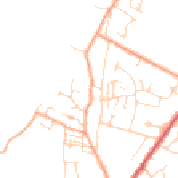 Daytime road noise heatmap for CB25 0BA
