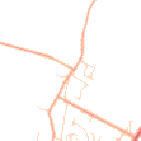 Daytime road noise heatmap for CB25 0BB