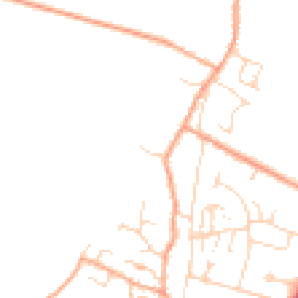 Daytime road noise heatmap for CB25 0BD