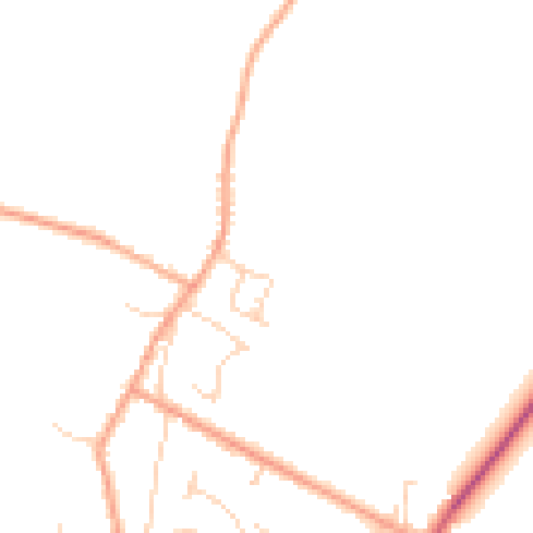 Daytime road noise heatmap for CB25 0BE