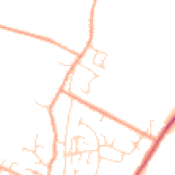 Daytime road noise heatmap for CB25 0BF