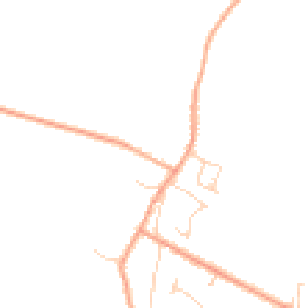 Daytime road noise heatmap for CB25 0BL