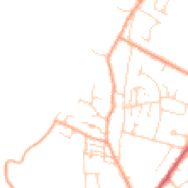 Daytime road noise heatmap for CB25 0BS