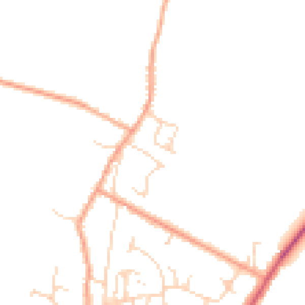 Daytime road noise heatmap for CB25 0BX