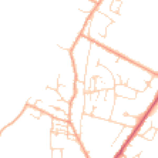 Daytime road noise heatmap for CB25 0BY