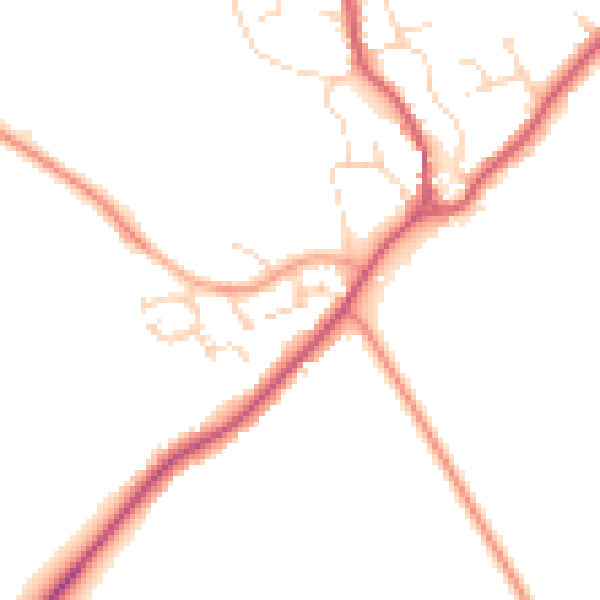 Daytime road noise heatmap for CB25 0BZ