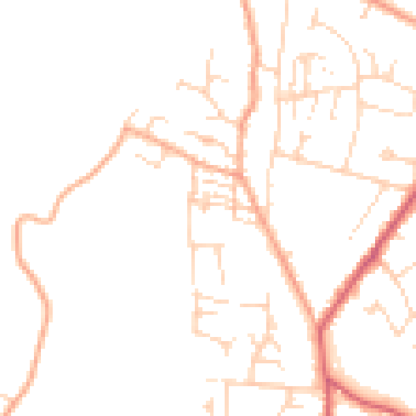 Daytime road noise heatmap for CB25 0ED