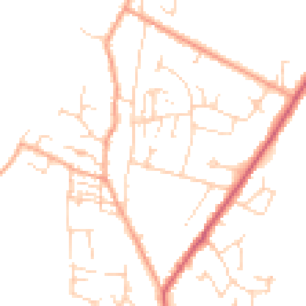 Daytime road noise heatmap for CB25 0EU