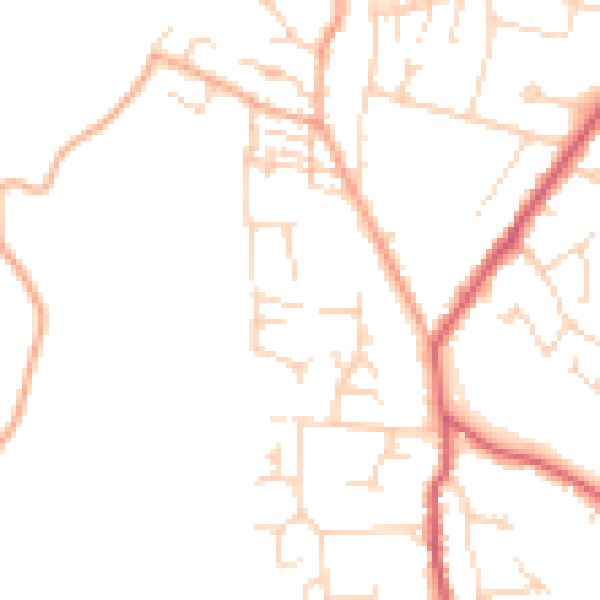 Daytime road noise heatmap for CB25 0EX