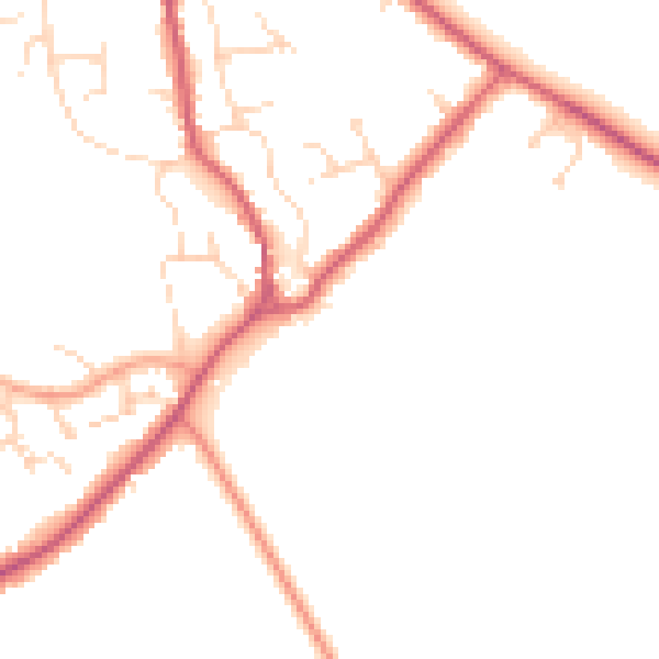 Daytime road noise heatmap for CB25 0FE