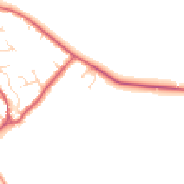 Daytime road noise heatmap for CB25 0FQ