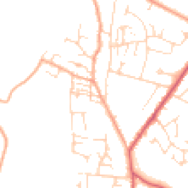 Daytime road noise heatmap for CB25 0GA