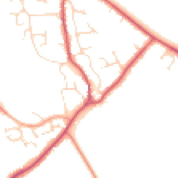 Daytime road noise heatmap for CB25 0HB