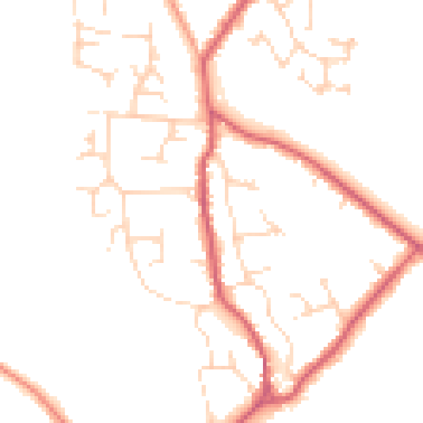 Daytime road noise heatmap for CB25 0HD