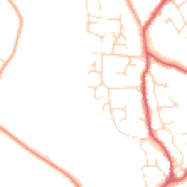 Daytime road noise heatmap for CB25 0HN
