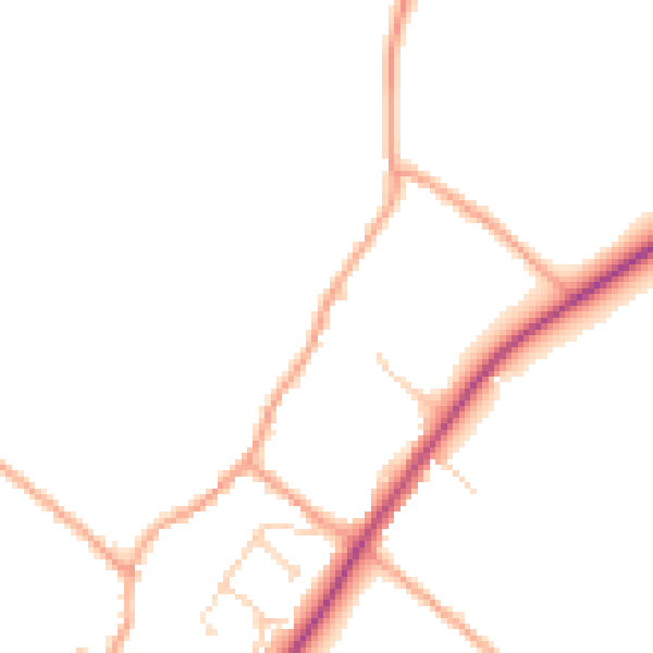Daytime road noise heatmap for CB25 0HT