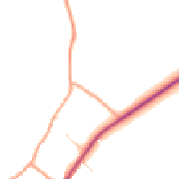 Daytime road noise heatmap for CB25 0HX