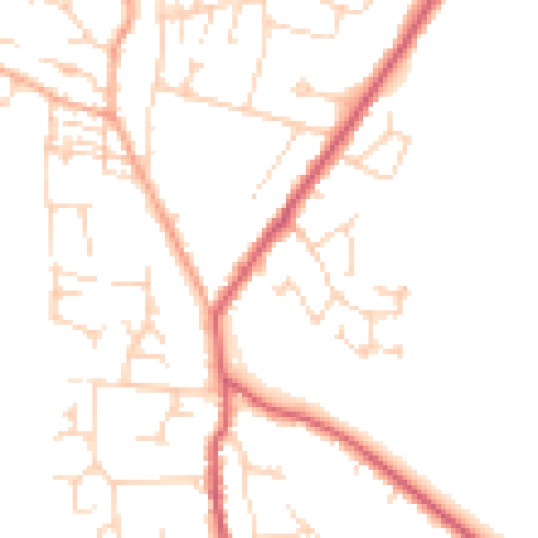 Daytime road noise heatmap for CB25 0LW