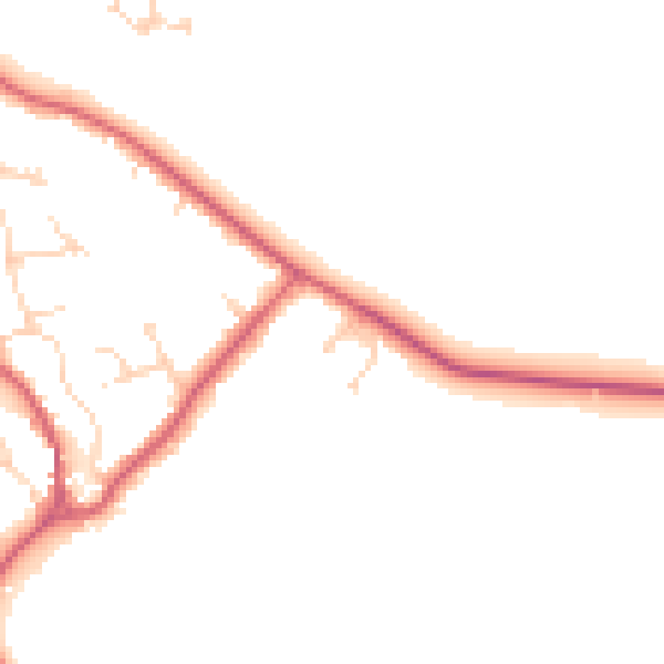 Daytime road noise heatmap for CB25 0RG