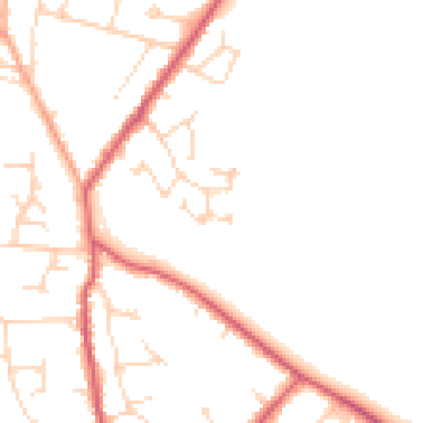 Daytime road noise heatmap for CB25 0RS