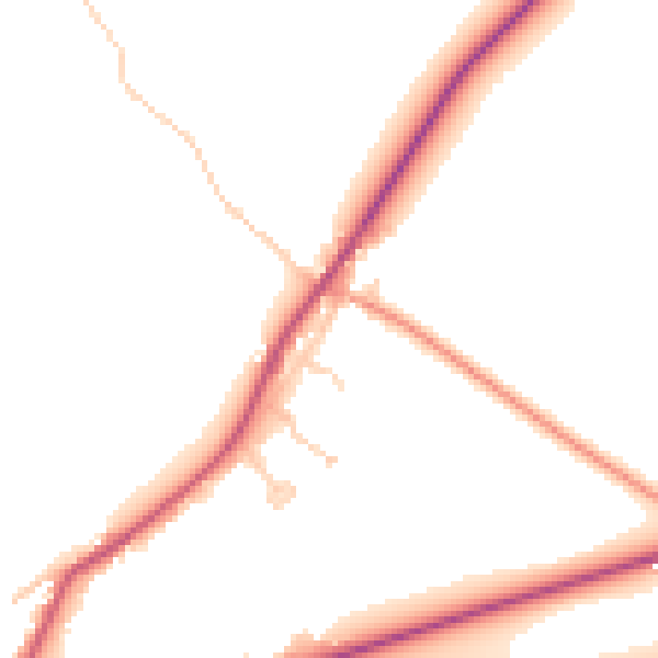 Daytime road noise heatmap for CB25 9AB