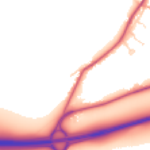 Daytime road noise heatmap for CB25 9AE