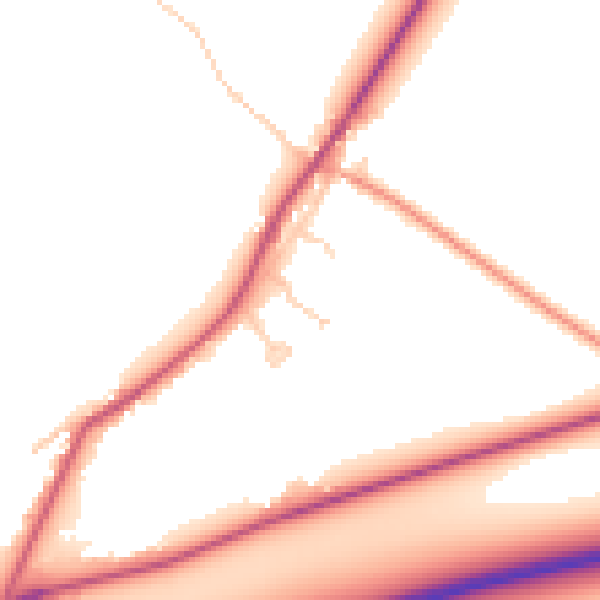 Daytime road noise heatmap for CB25 9AL