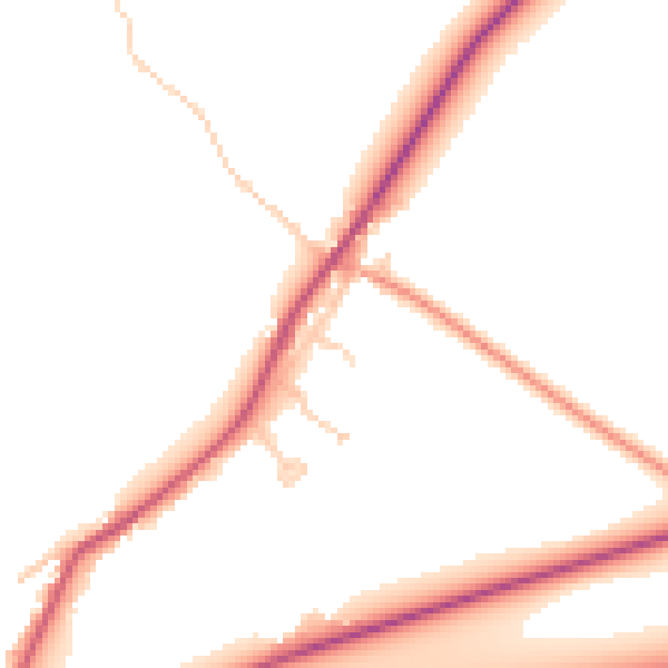 Daytime road noise heatmap for CB25 9AN